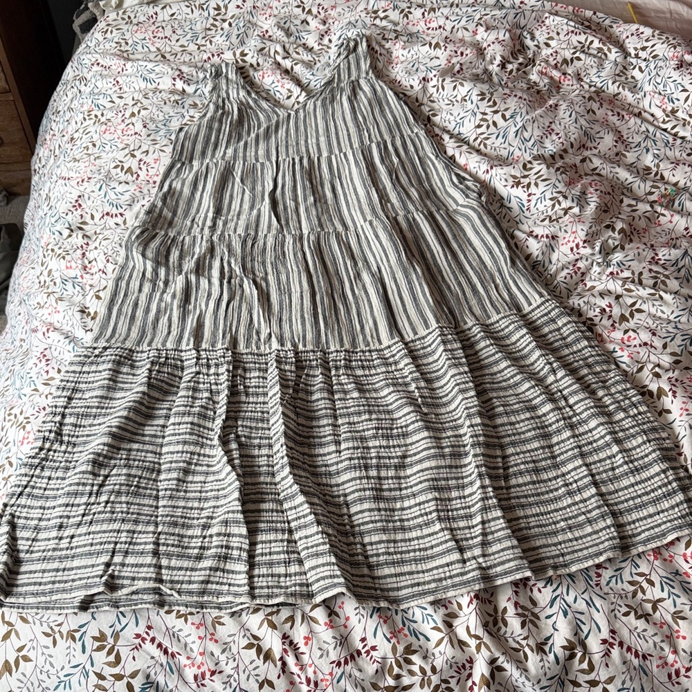 Marine Layer Striped Maxi Dress in White and Black